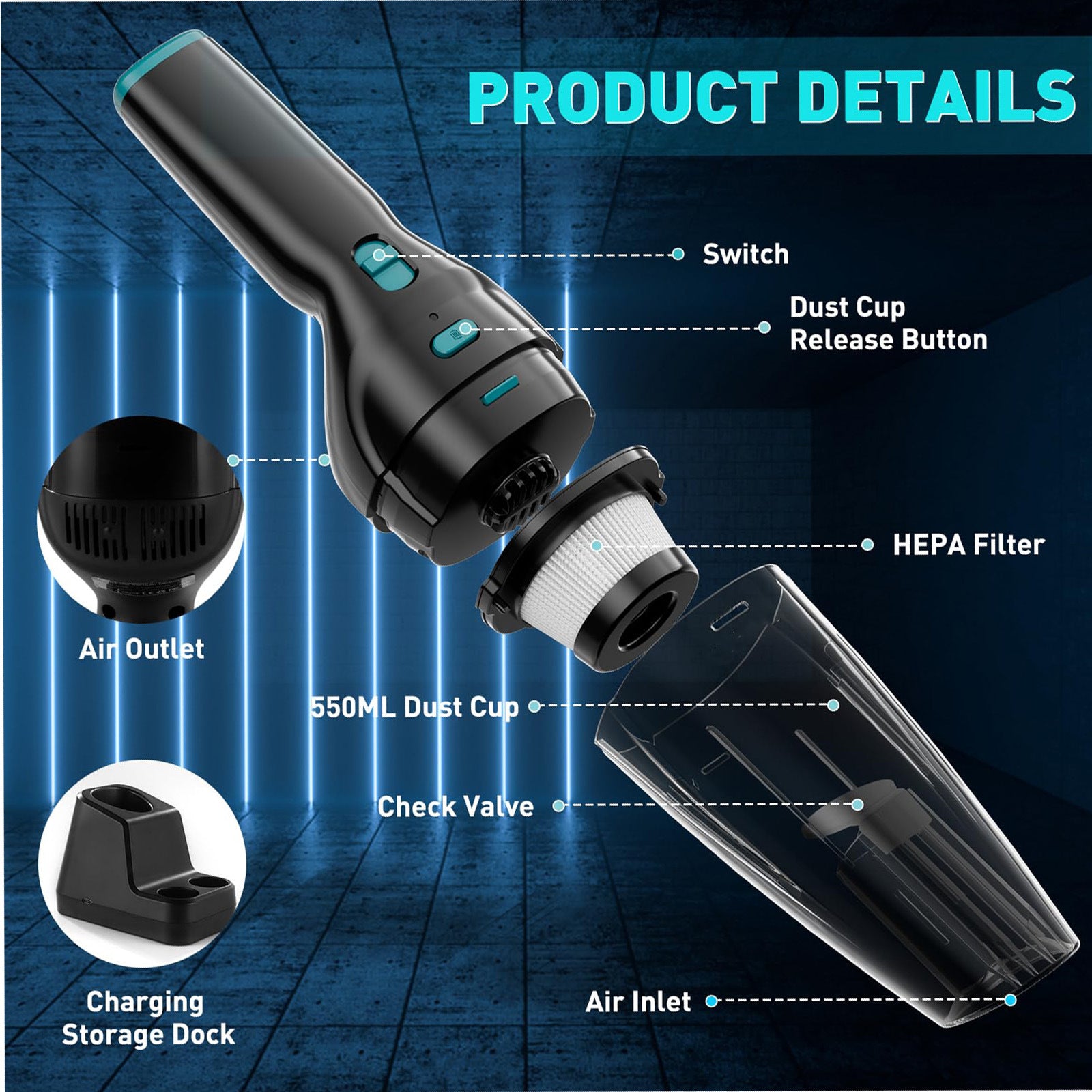 New Car Vacuum Cleaner Super Handheld Wireless High-power Small Portable Car Vacuum Cleaner